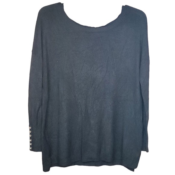 Zara Knit Basic Black Casual Long Sleeve Classic Chic Sweater Top Size Small - Picture 1 of 5